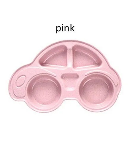 Brain Giggles Car Shape Eco Friendly  Baby Food Plate  - Pink