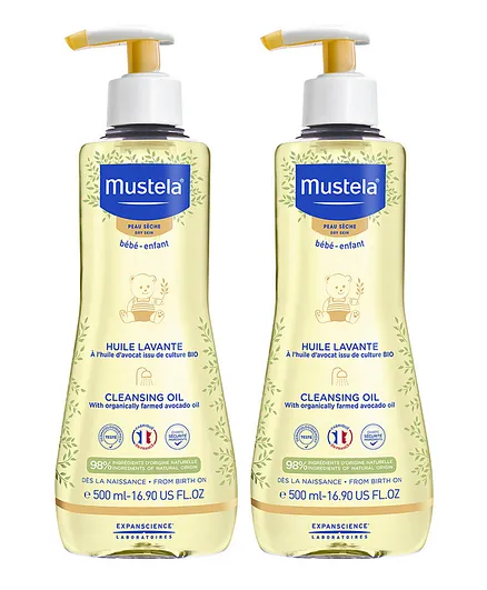 Mustela Cleansing Oil Pack of 2 - 500 mL