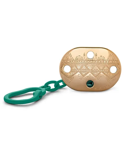 Suavinex Premium Soother Chain -  Green and Golden
