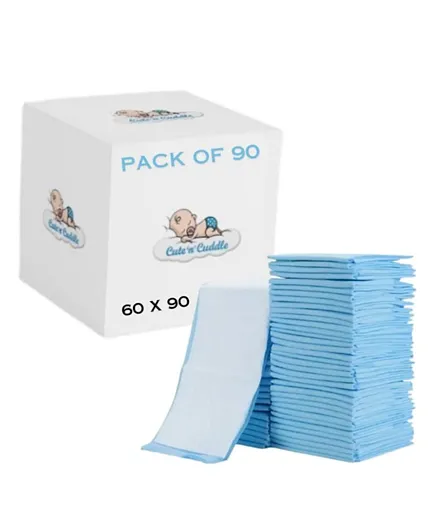 Cute 'n' Cuddle Disposable Changing Mats Blue - Pack of 90