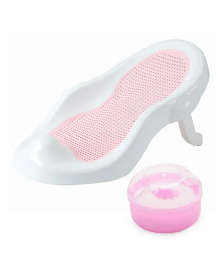 Star Babies Recline and Rinse Bather With Kids Powder Puff Free - Pink