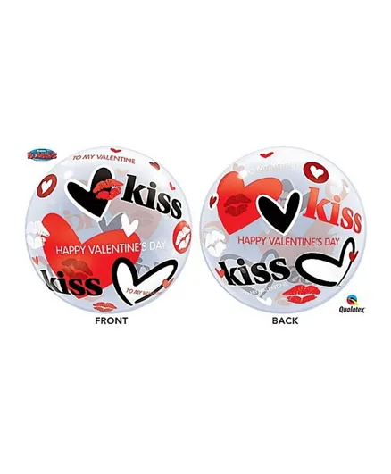 Qualatex Valentine Kisses And Hearts Bubbles - 22 Inches