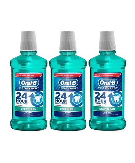 Oral-B Pro Expert Deep Clean Mild Mint Mouthwash 500 ml Buy Two Get One Free
