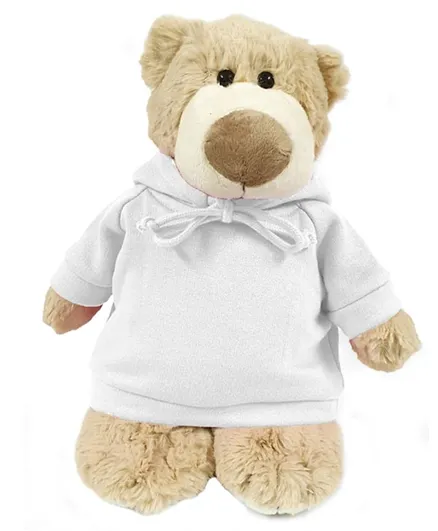 Fay Lawson Mascot Teddy Bear with Hoodie - White