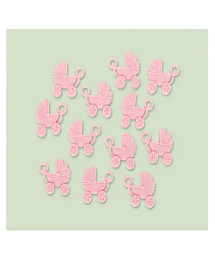 Party Centre Pink Baby Shower Baby Carriage Favours - 12 Pieces Per Pack
