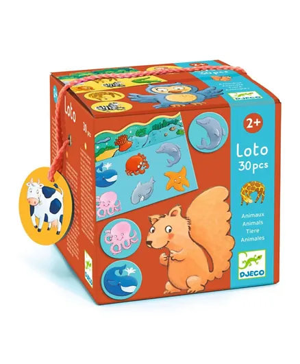 دجيكو - مجموعة ألعاب لوتو حيوانات متعددة الألوان  - 35 قطعة