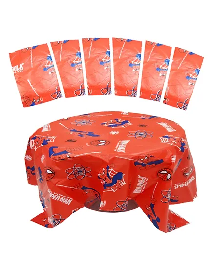 Disney Disposable Spiderman Party Table Cloth Pack of 6 - Red