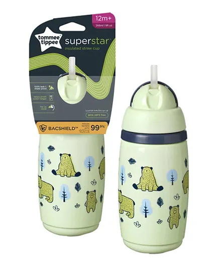 Tommee Tippee Superstar Insulated Sportee Water Bottle Green - 266mL