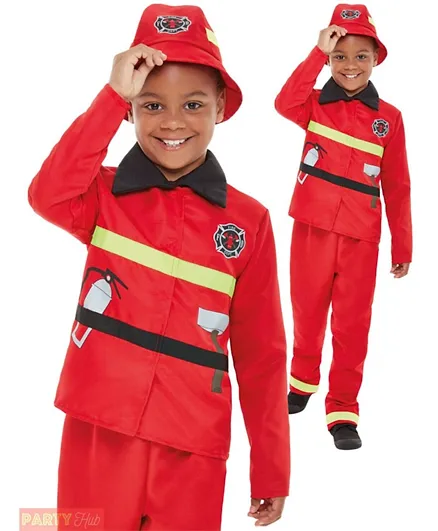 Smiffys Fire Fighter Costume - Red