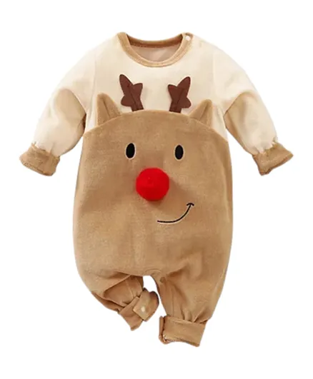 Highland Reindeer First Christmas Costume Romper - Brown