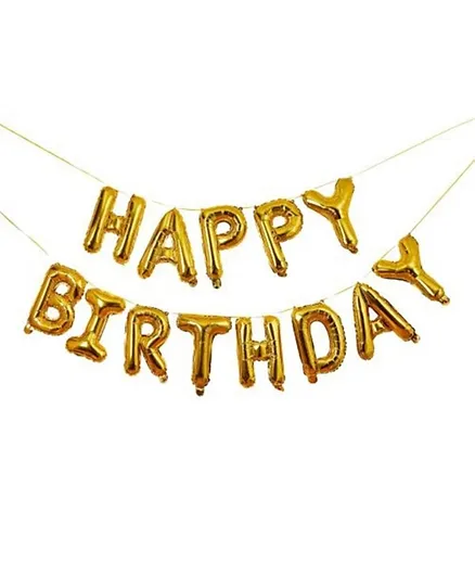 Hootyballoo Gold Happy Birthday Foil Balloon Garland