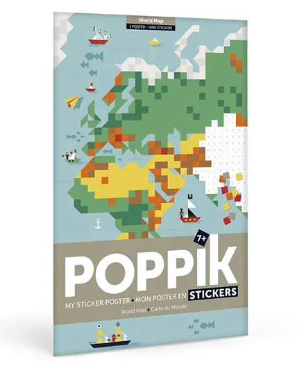 Poppik Sticker Poster World Map