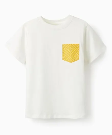 Zippy Cotton Short Sleeve Printed T-Shirt - White