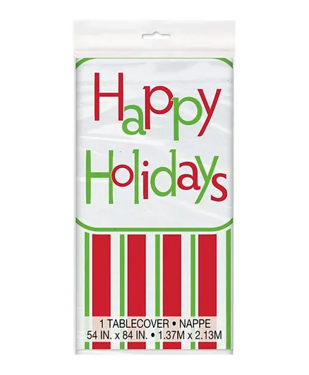 Unique Happy Holidays Plastic Tablecover 46883 - Pack of 1