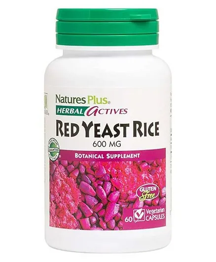 Natures Plus Herbal Actives Red Yeast Rice 600mg - 60 Tablets