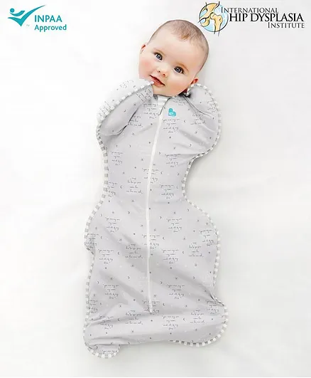 Love To Dream Stage 1 Up Lite 0.2 TOG Sleeping Swaddle Newborn - Grey