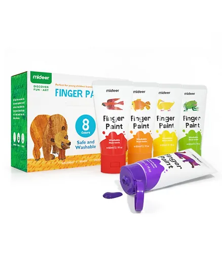 Mideer Finger Paint Pack of 8 colors - 60ml each