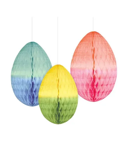 Party Centre Easter Eggs Honeycomb Decoration - Pack of 3