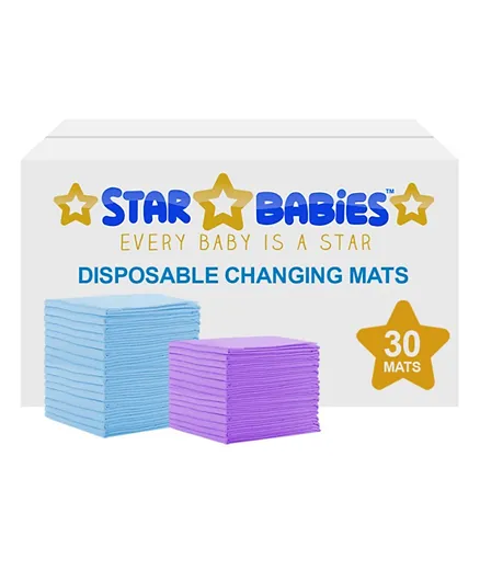 Star Babies Disposable Changing Mats - 30 Pc