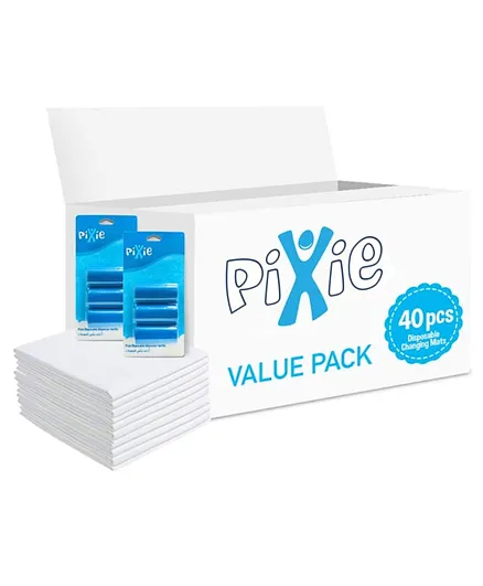 Pixie Combo of Changing Mat   Blue Dispenser Refill Rolls Nappy Bags - Value Pack of 2