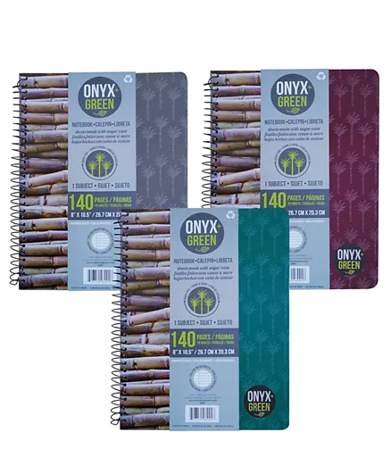Onyx And Green 1 Subject Eco Friendly Notebook (6901) Assorted -  Multicolor
