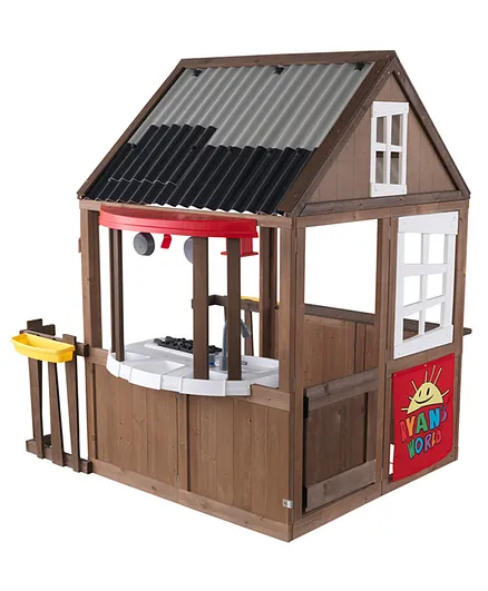 Kidkraft Wooden Ryan's World Outdoor Playhouse - Brown