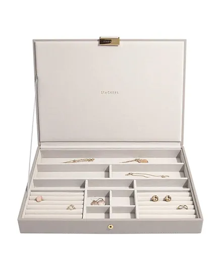 ستاكرز صندوق تخزين سوبرسايز مع غطاء باللون الطاووس وتفاصيل بالذهب الشمباني