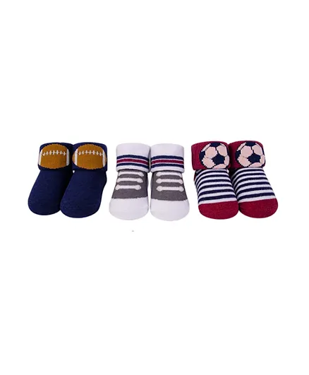Hudson Childrenswear 3-Pack Baseball Socks Giftset - Multicolor