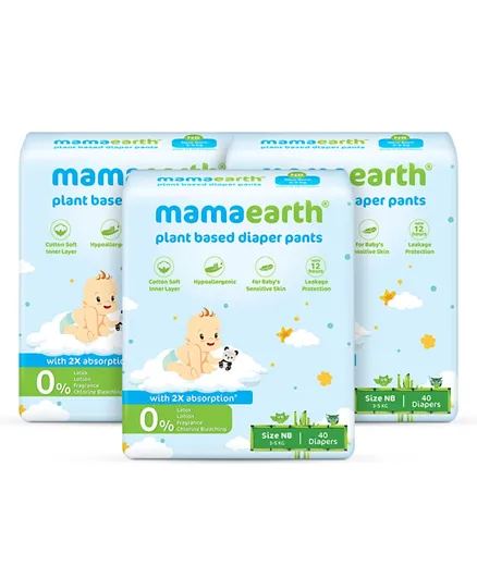 Mamaearth Combo Plant Based Diaper Pants  Pack of 3 - 40 Diapers
