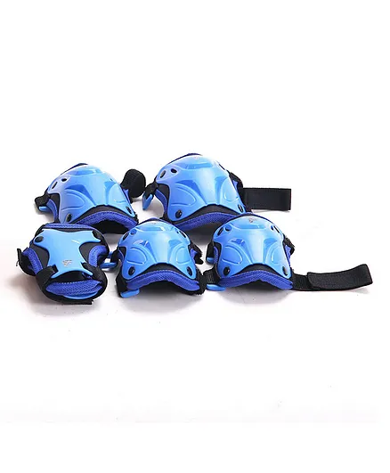 Fade Fit Kids Protective Gear Pads Set - High-Impact Foam & Plastic for Skating, Biking - Blue, 3+ Years