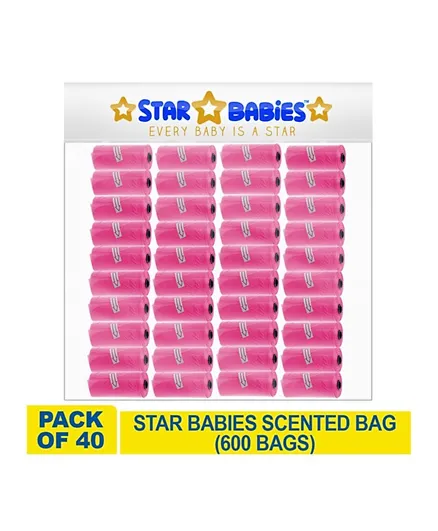 Star Babies Scented Bags Pink - Pack of 40 (15 Each)