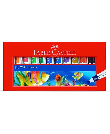 أنابيب ألوان مائية متعددة الألوان من فابر كاستل - 12 قطعة