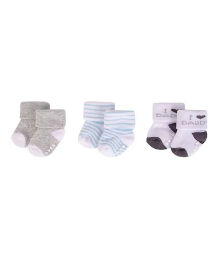 Hudson Childrenswear 3-Pack I Love Daddy Socks - Multicolor