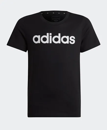 adidas Essentials Linear Logo Cotton T-Shirt - Black