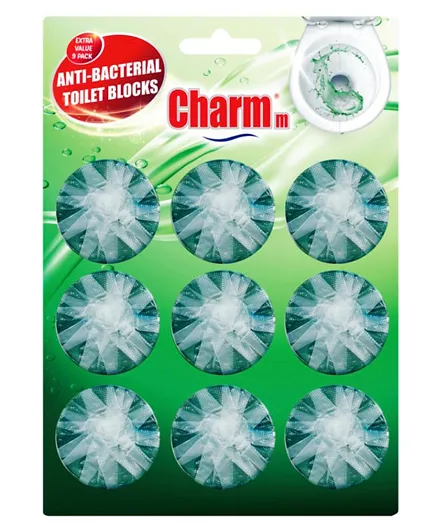 CHARMM Antibacterial Toilet Block  Green - 9 Pieces