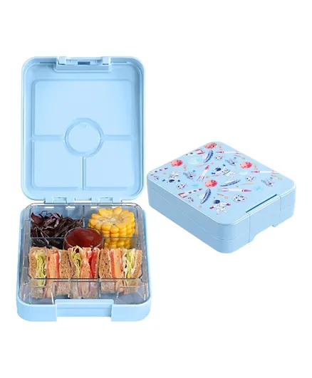 Little Angel Kid's Lunch Bento Box With 4 Compartments - Blue