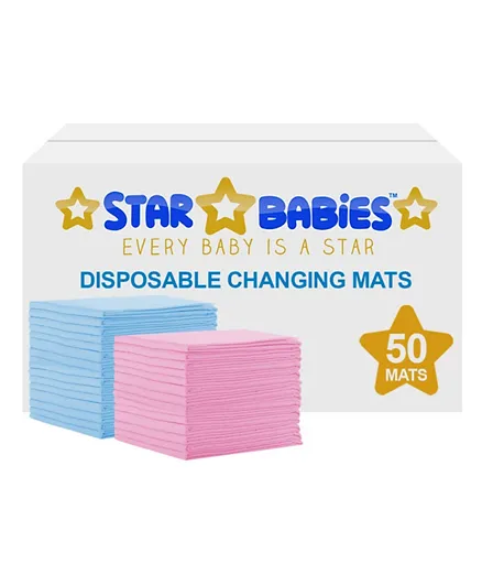 Star Babies Disposable Changing Mats - 50 Pieces