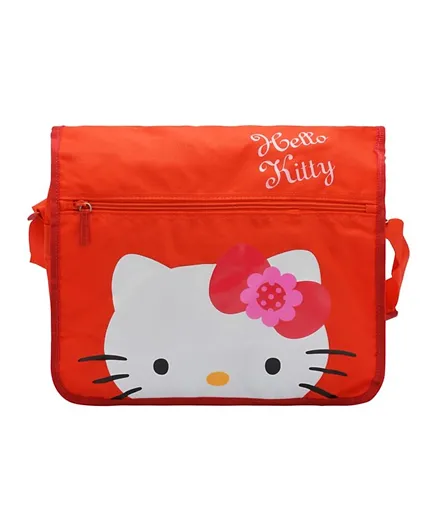 Hello Kitty Flower Ribbon Cross Body Bag Mail Bag Messenger Bag Handbag Red - 17 Inches