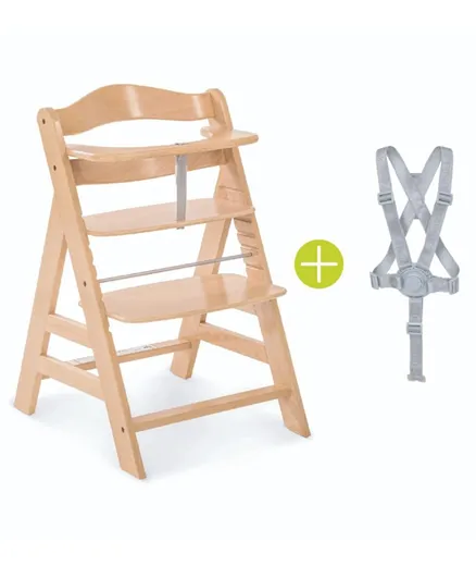 هوك - كرسي مرتفع خشبي من ألفا+ جروو ألونج - طبيعي