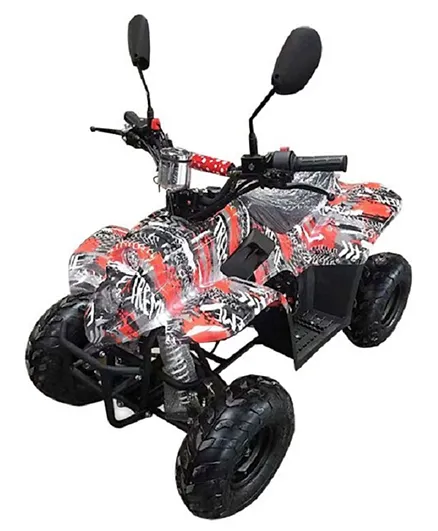 Myts ATV Off Road Fuel Quad Bike 110 Cc - Black And Red Camouflage