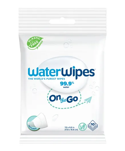 WaterWipes Plastic Free On the Go 99.9% Water Based Wet Wipes - 10 Pieces