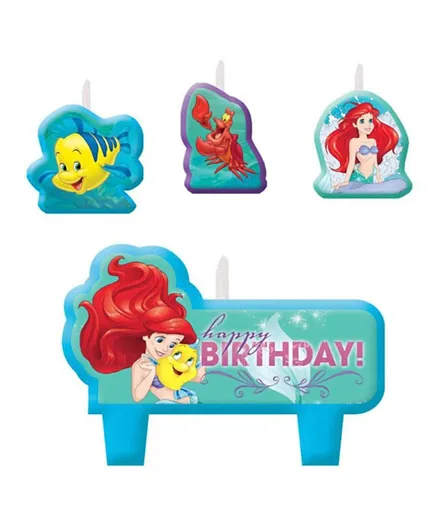 Party Centre Ariel Dream Big Birthday Candle Set Assorted Sizes Set - Pack of 4