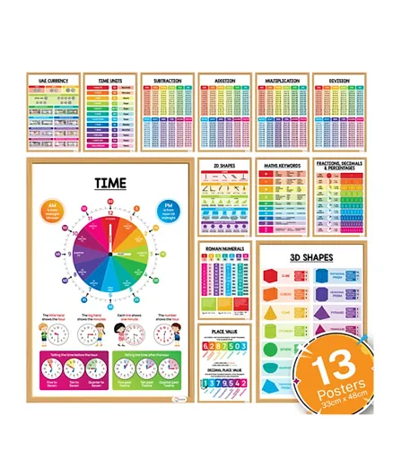إيسن - ملصقات الرياضيات للأطفال - مجموعة من 13 قطعة