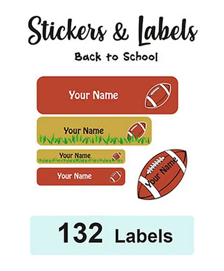 Ladybug Labels Personalised Name School Labels Rugby - 132 Pieces