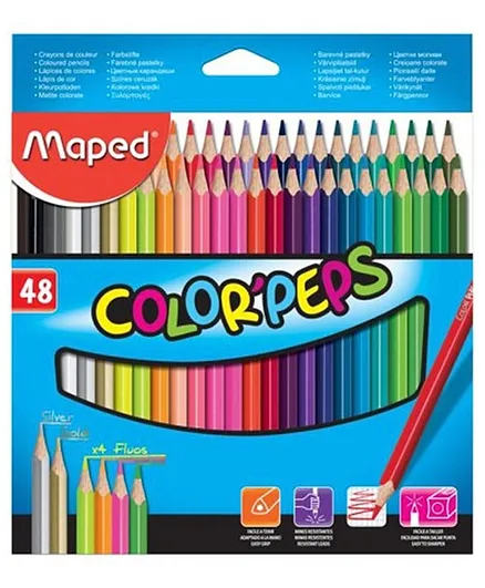 ميبد - أقلام رصاص ملونة بيبس متعددة الألوان - عبوة من 48