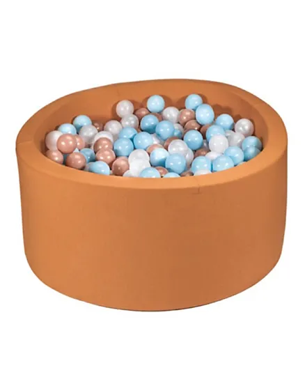 Ezzro Round Ball Pit With 200 Balls - Pearl, White, Baby Blue & Golden