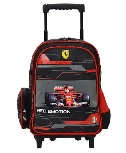 Ferrari Trolley School Bag Black - 16 Inches