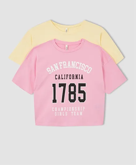 DeFacto 2 Pack San Francisco T-Shirts - Multicolor