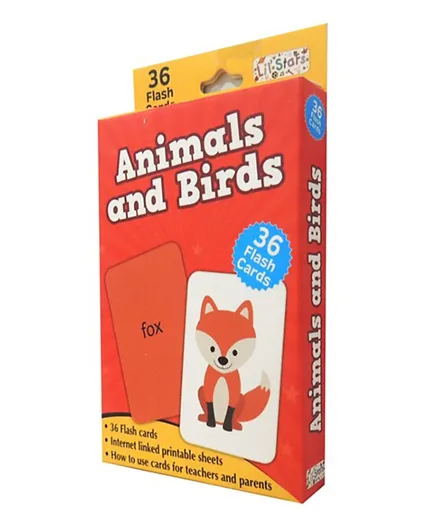 SAKHA Animals and Birds Flash Cards - 36 Pieces