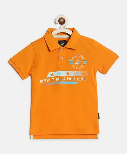 Beverly Hills Polo Club Collar Neck T-Shirt - Orange